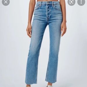 Re/Done Stove Pipe High Rise Jeans